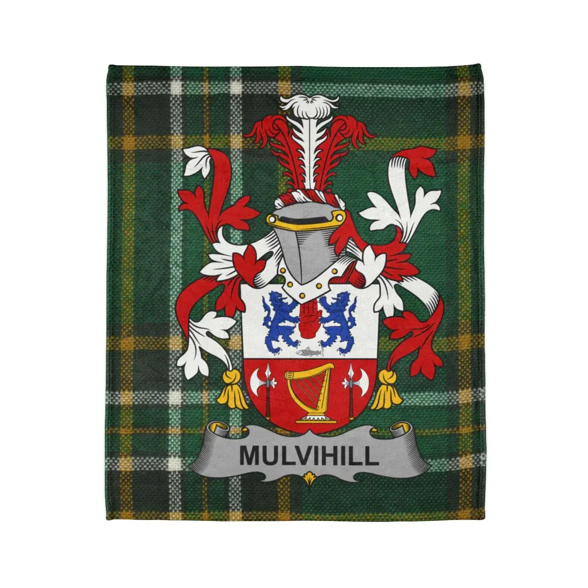 Mulvihill Family Crest Tartan Plaid Blanket product type