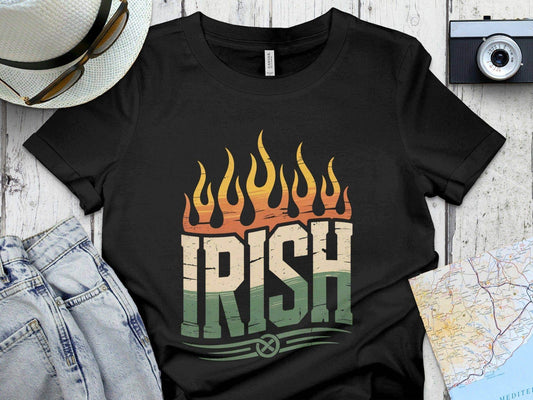 Vintage Irish Flame Graphic Black T-Shirt product