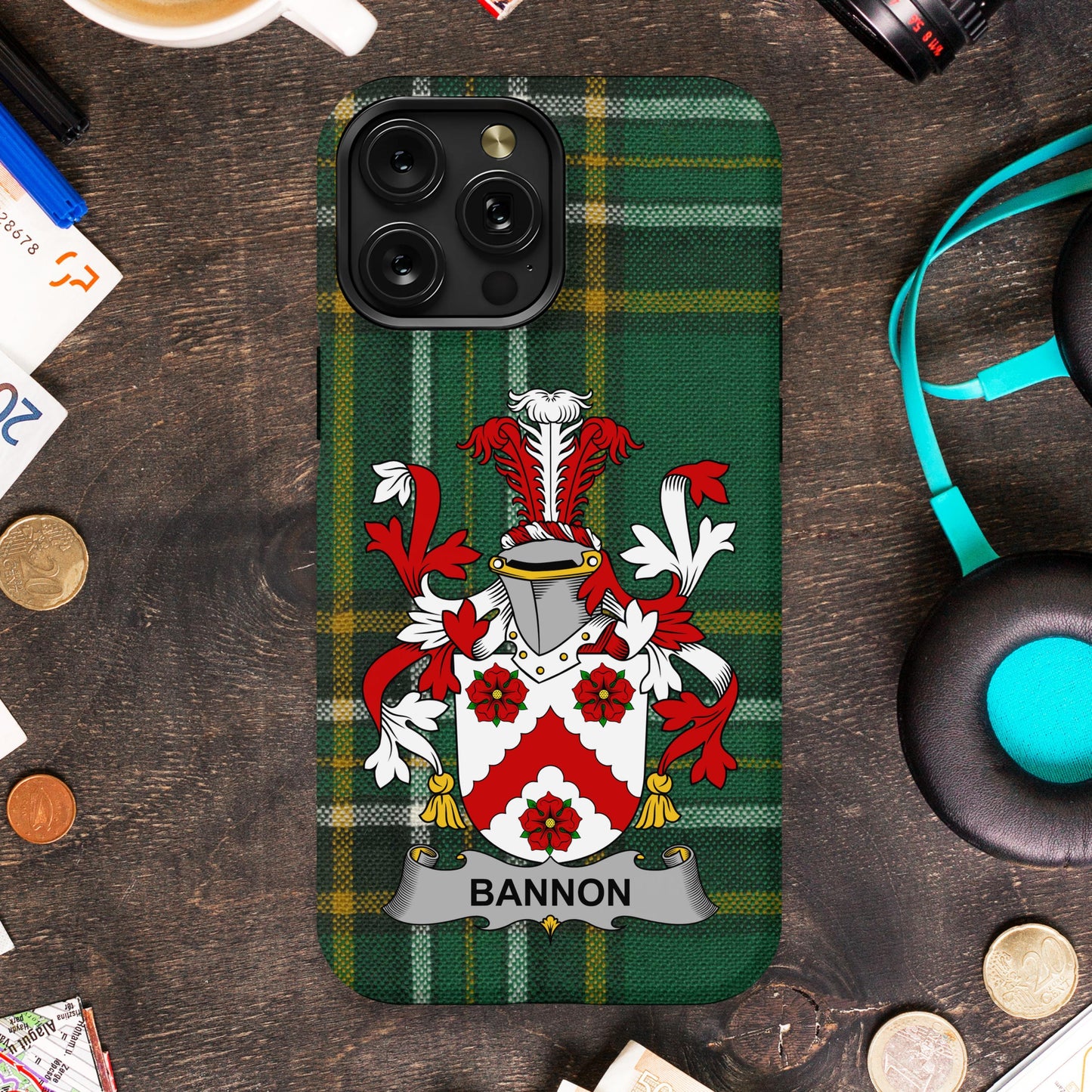Bannon Irish family Crest design Cell Phone Cover - Celtic Ancestry Gifts