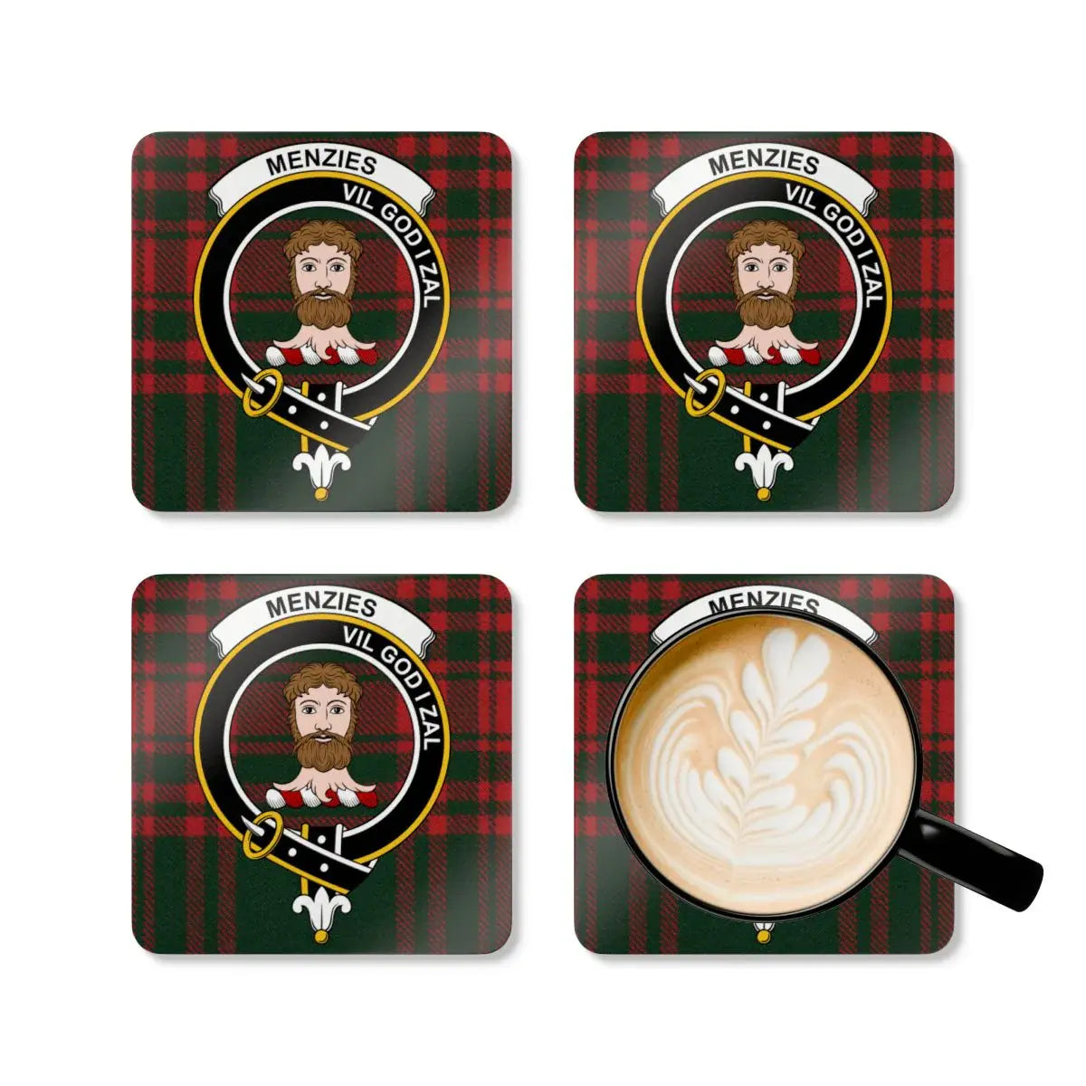 Menzies Vil God Zal Coat of Arms Design Coasters product type