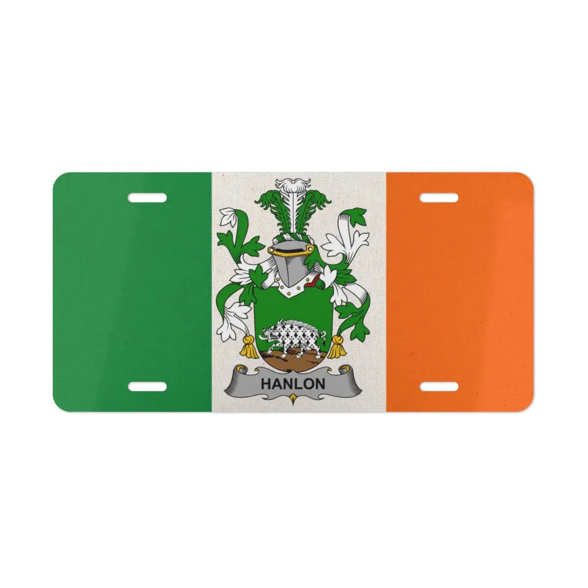 Hanlon Irish Flag Design Custom License Plate product