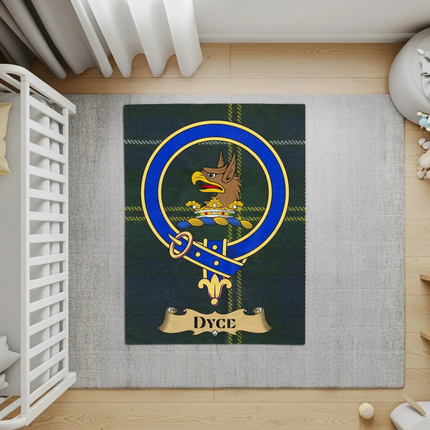 Personalized Family Crest Dyce Tartan Design Rug product