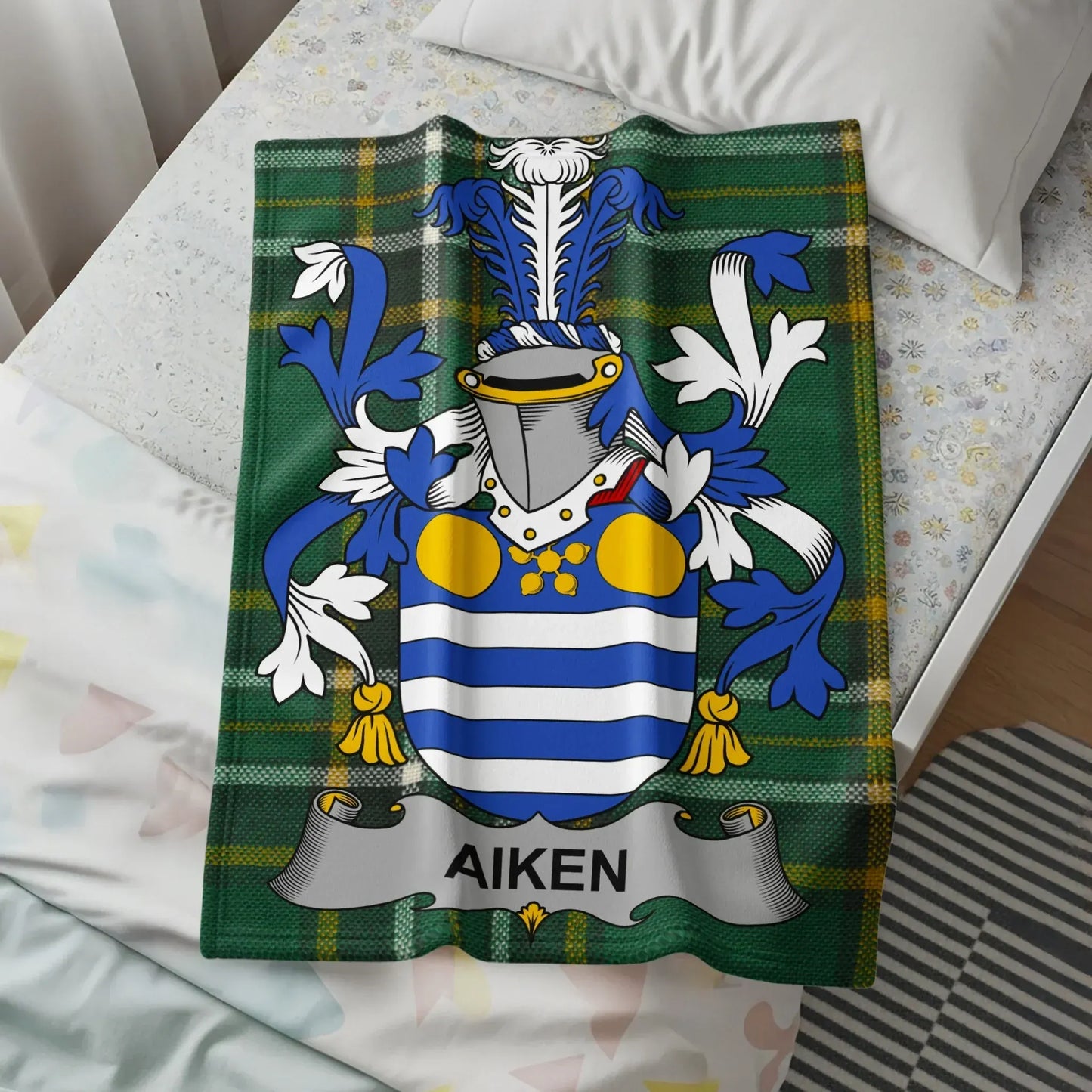 Aiken Family Crest Tartan Blanket unique product
