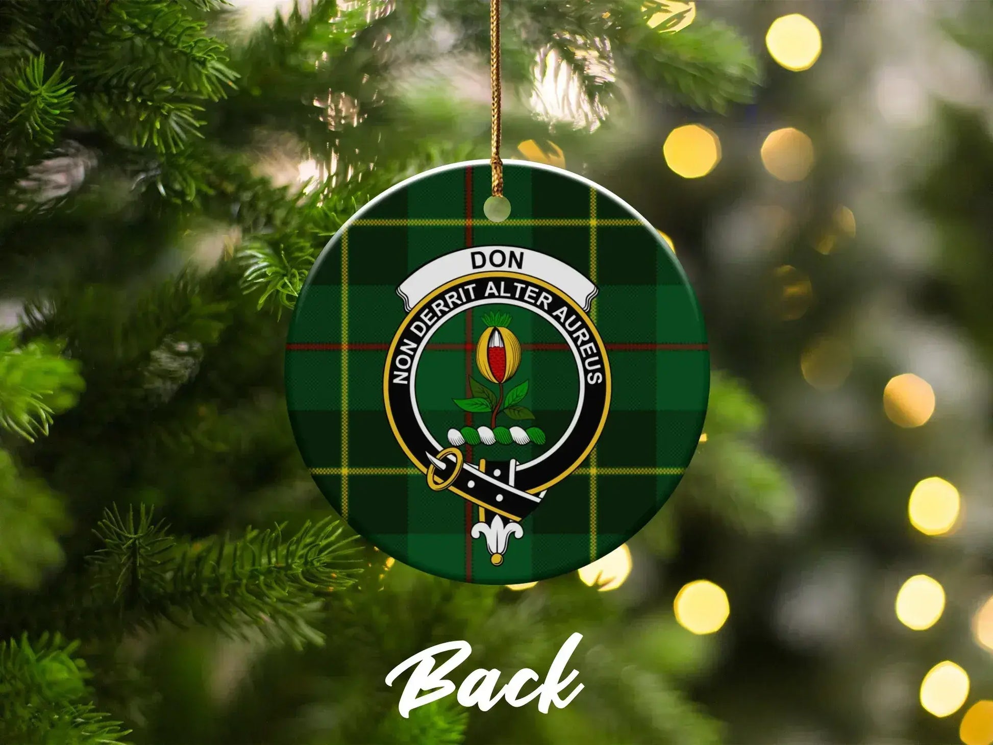 Don Family Crest Green Christmas Ornament product type