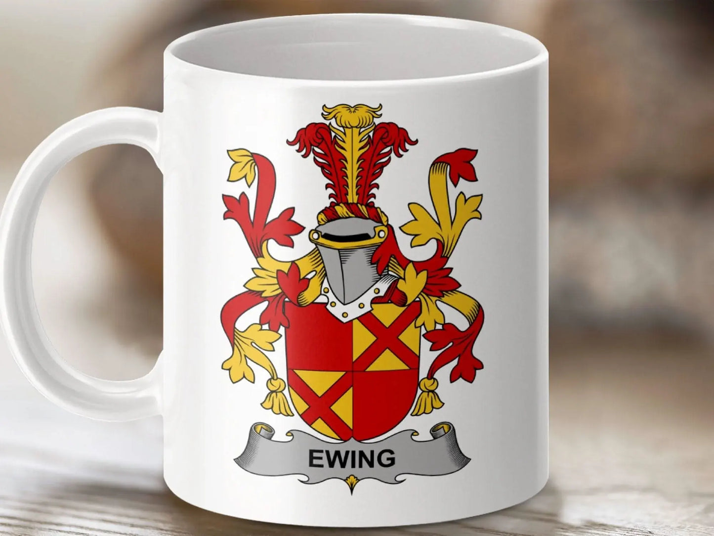 Ewing Surname Irish Family Crest Mug - Celtic Ancestry Gifts