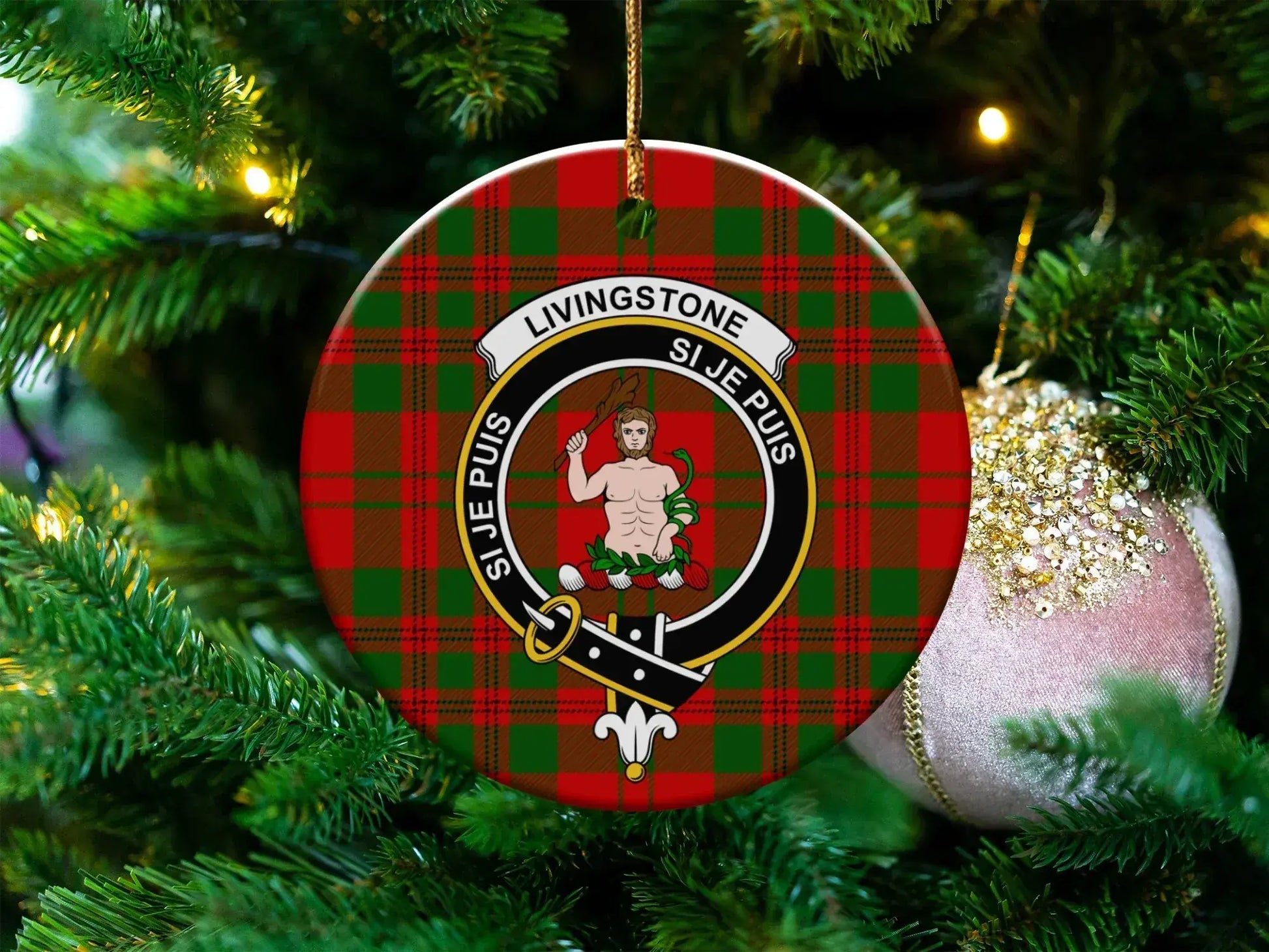 Livingstone Clan Tartan Christmas Ornament product