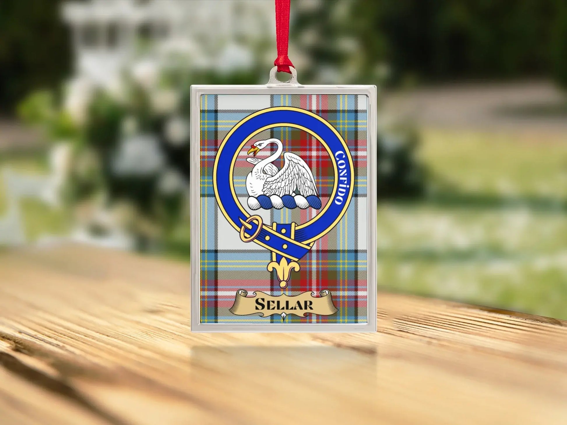 Personalized Tartan Crest Ornament Unique Gift product type