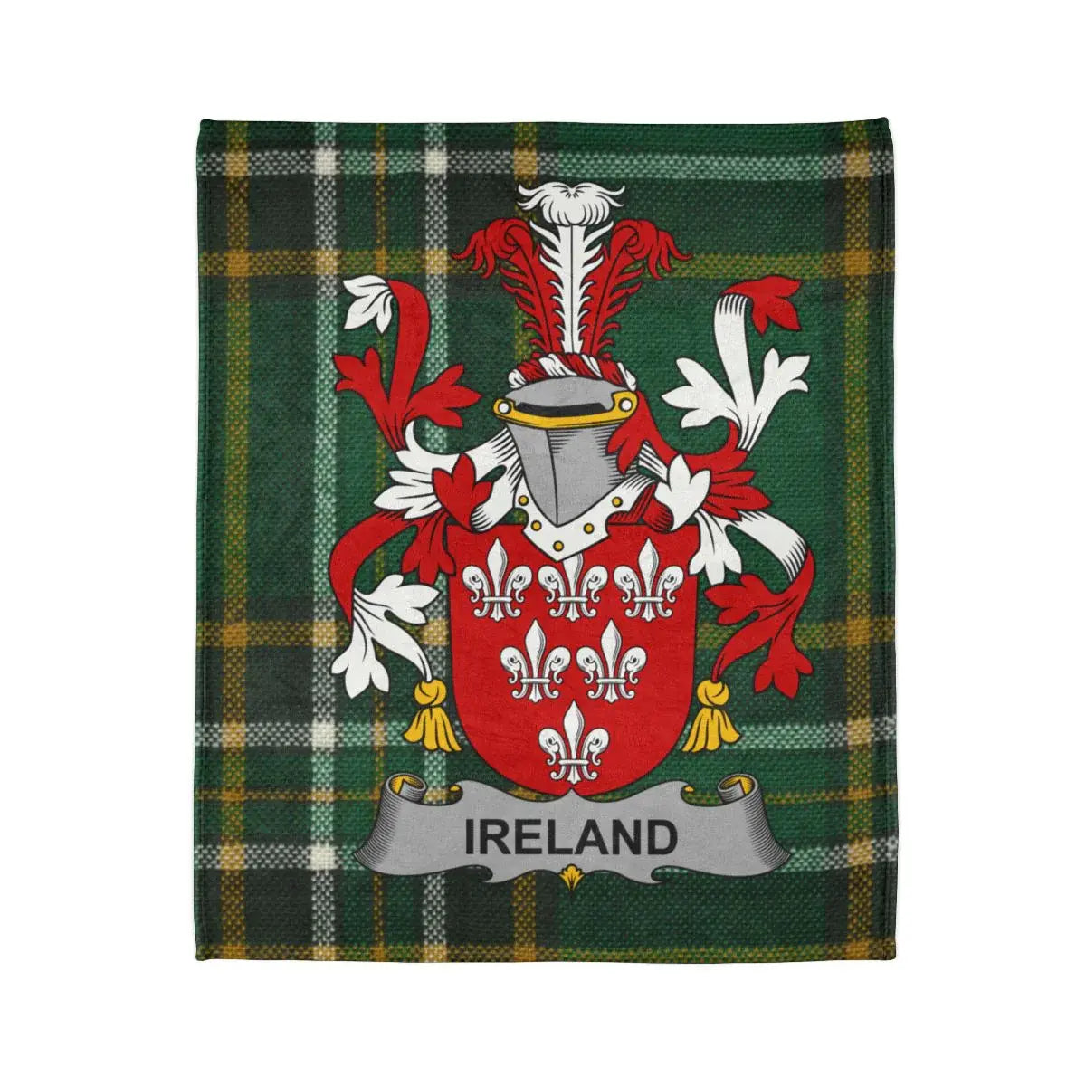 Ireland Tartan Blanket with Family Crest Design product