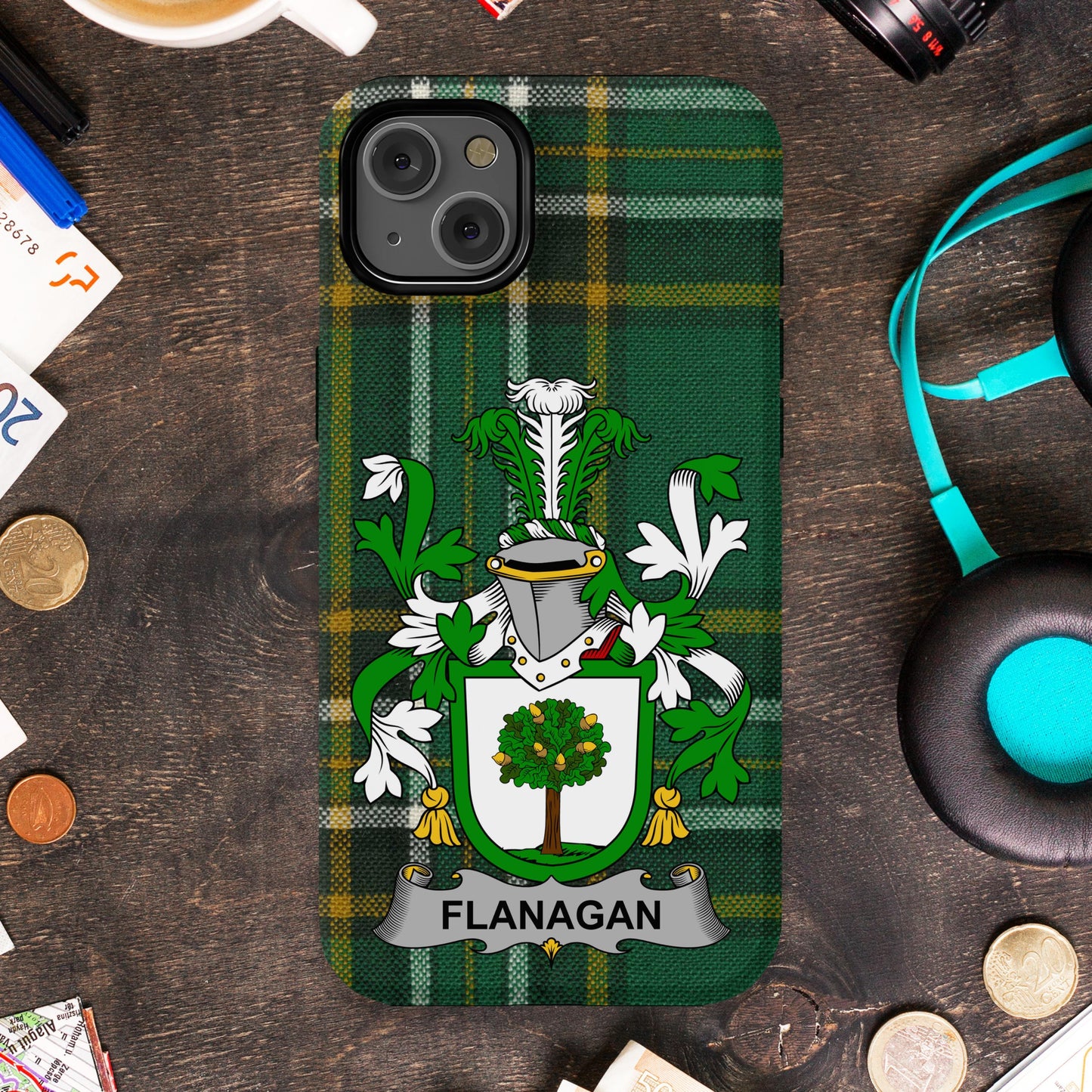 Flanagan Family Crest Plaid Phone Case product