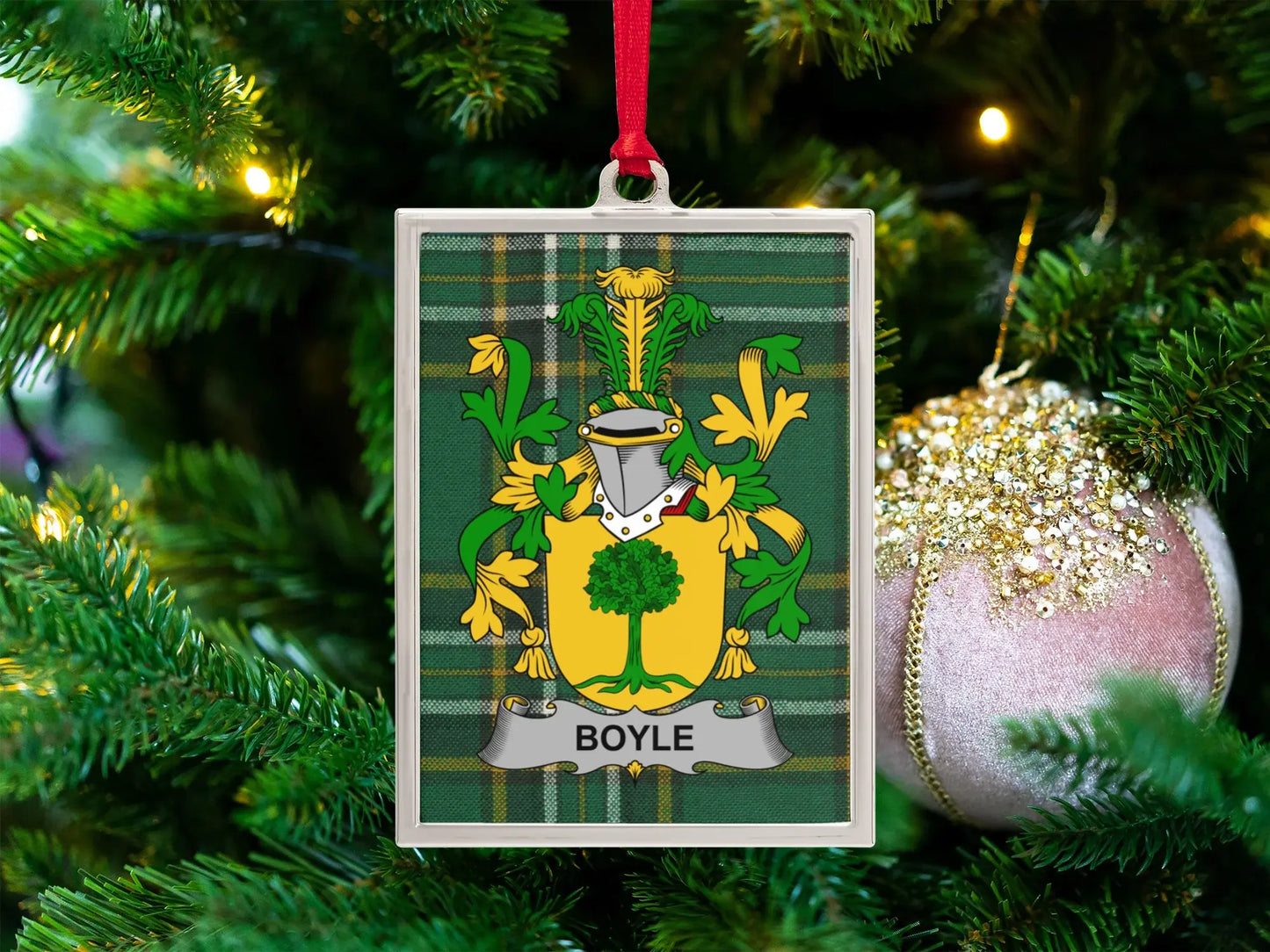 Personalized Boyle Family Crest Plaque Holiday Ornament product