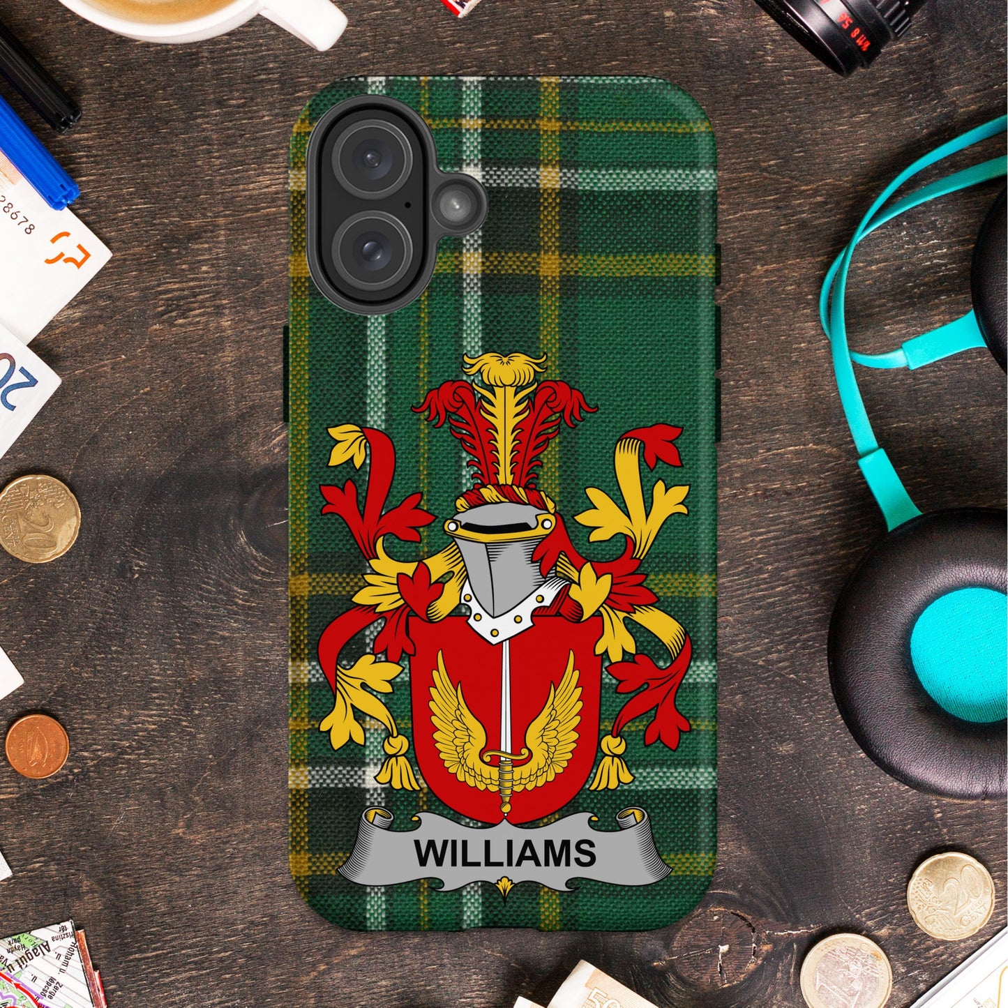 Williams Family Crest Historical Emblem Cell phone cover - Celtic Ancestry Gifts