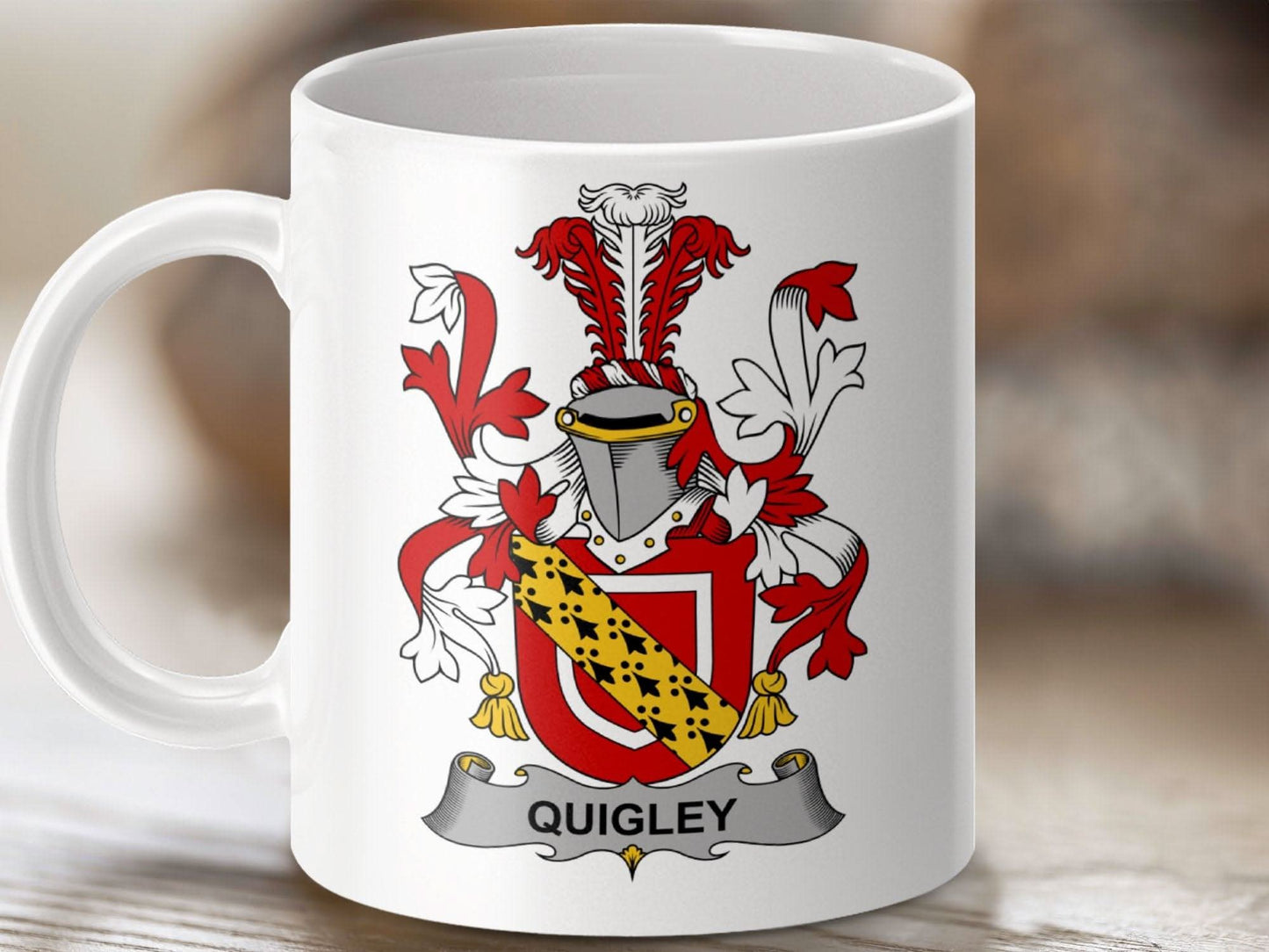 Quigley Irish Family Crest Coat of Arms Mug - Celtic Ancestry Gifts