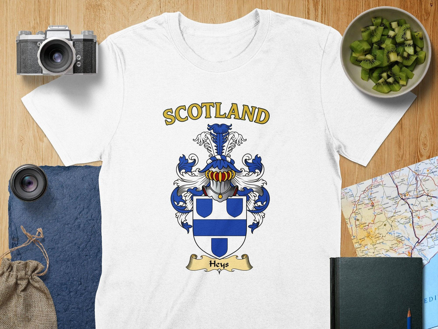 Scotland Lion Rampant T Shirt with Family Crest product type