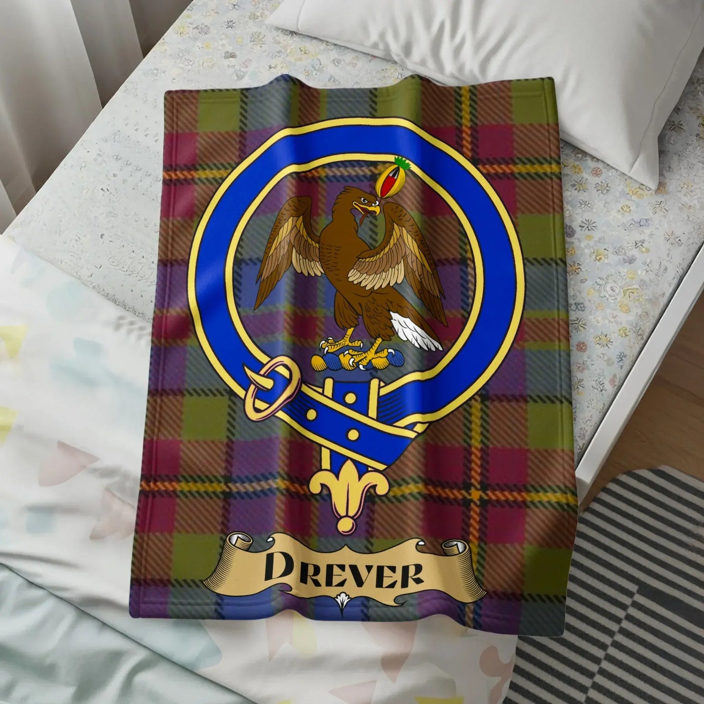 Highland Clan Crest Tartan Plaid Blanket Product