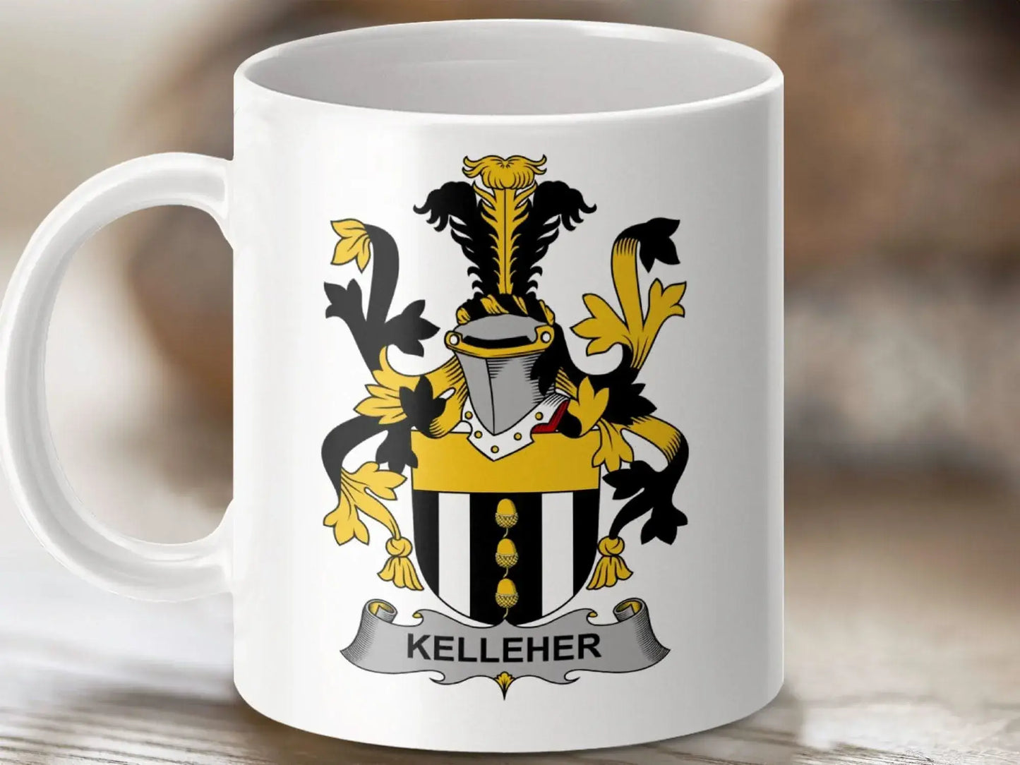 Kelleher Irish Coat Of Arms Family Crest Heritage Mug - Celtic Ancestry Gifts