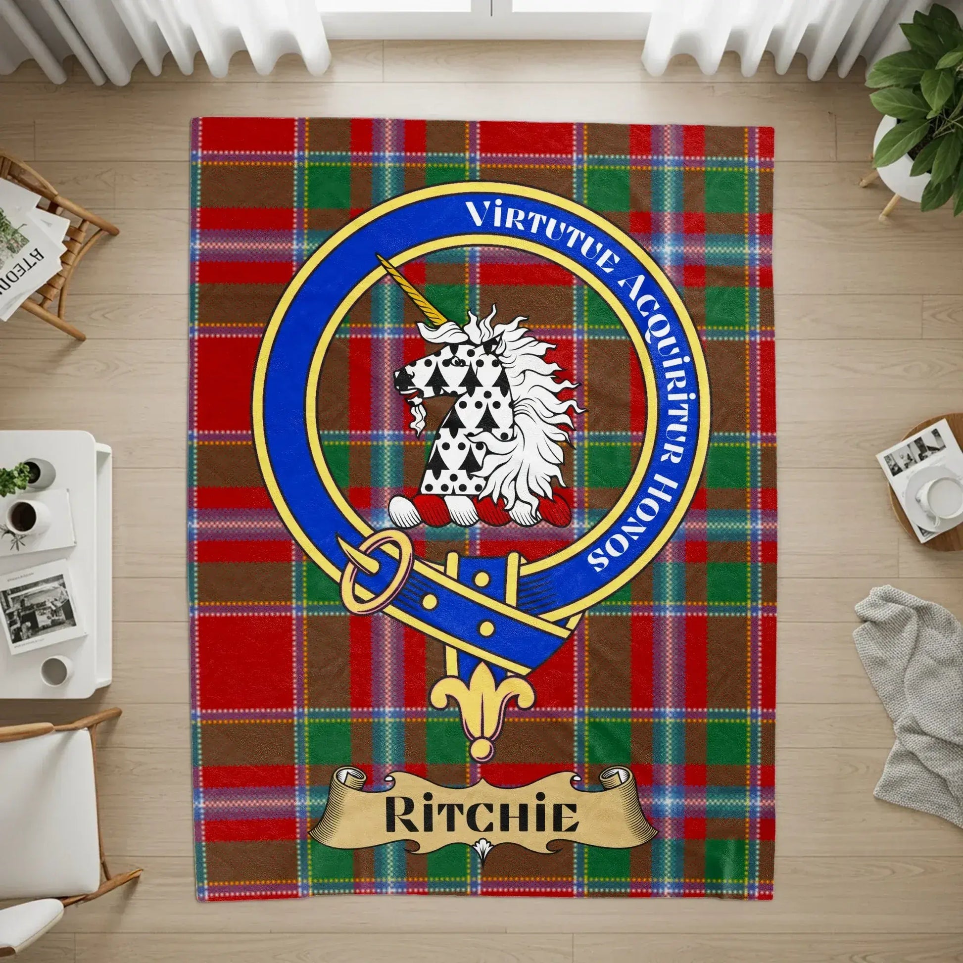 Virtute Acquiritur Honos Ritchie Tartan Rug product type