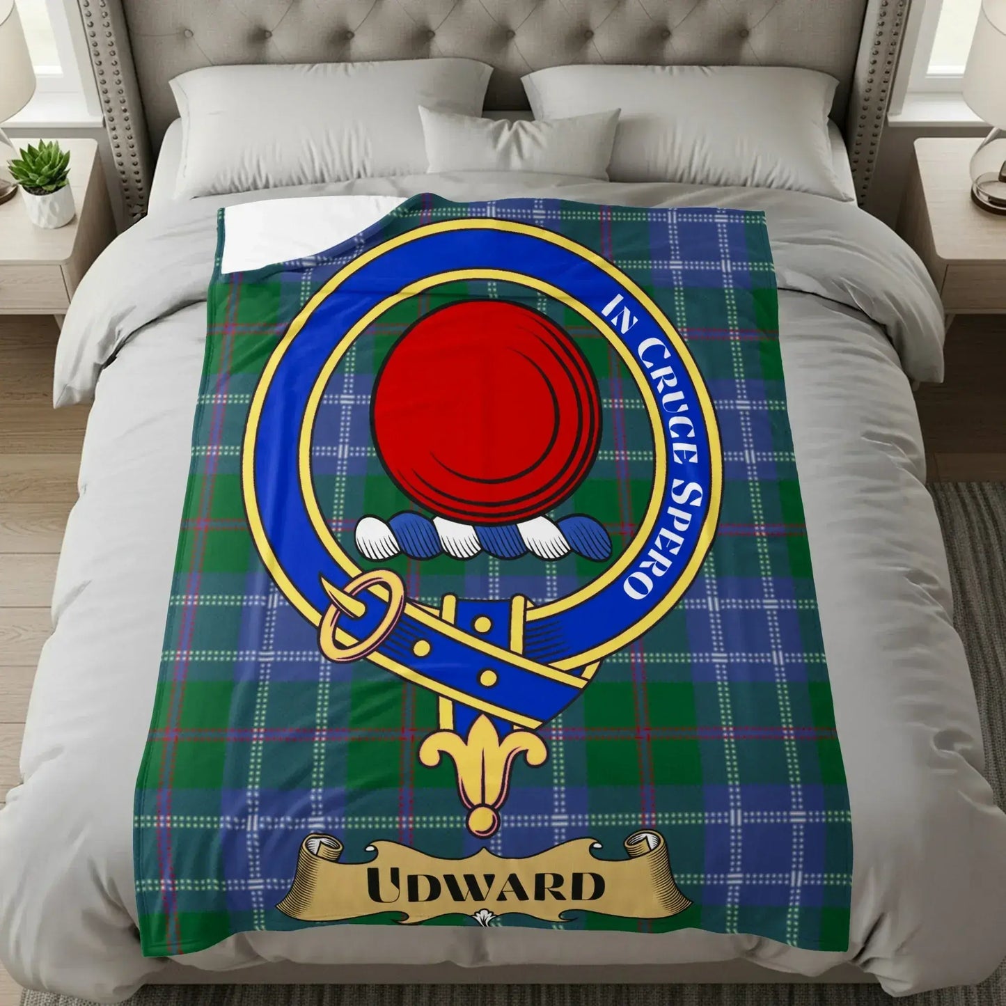 Clan Udward Tartan Crest Blanket Unique Product