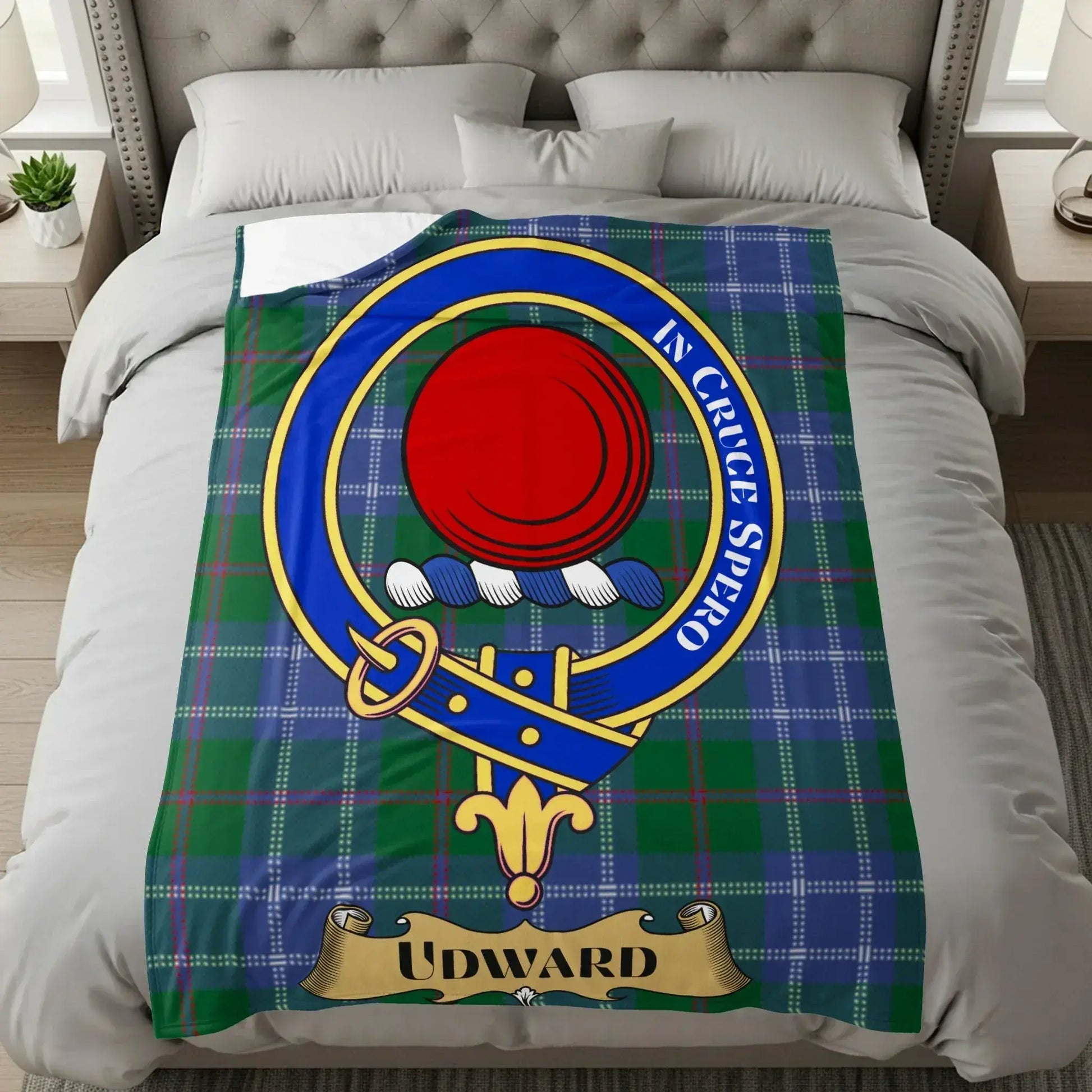 Clan Udward Tartan Crest Blanket Unique Product