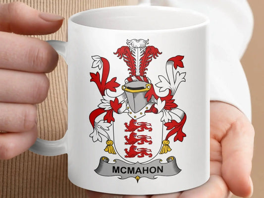 McMahon Surname Irish Family Coat of Arms Mug - Celtic Ancestry Gifts