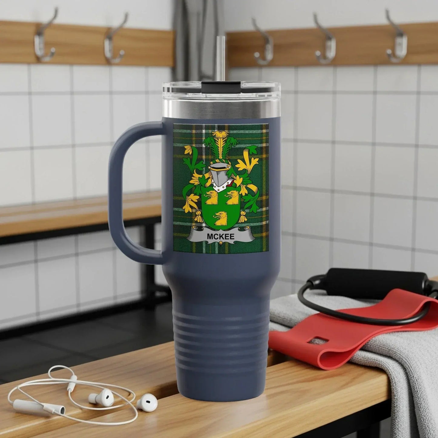 Personalized McKee Plaid Theme Tumbler Insulated Cup product