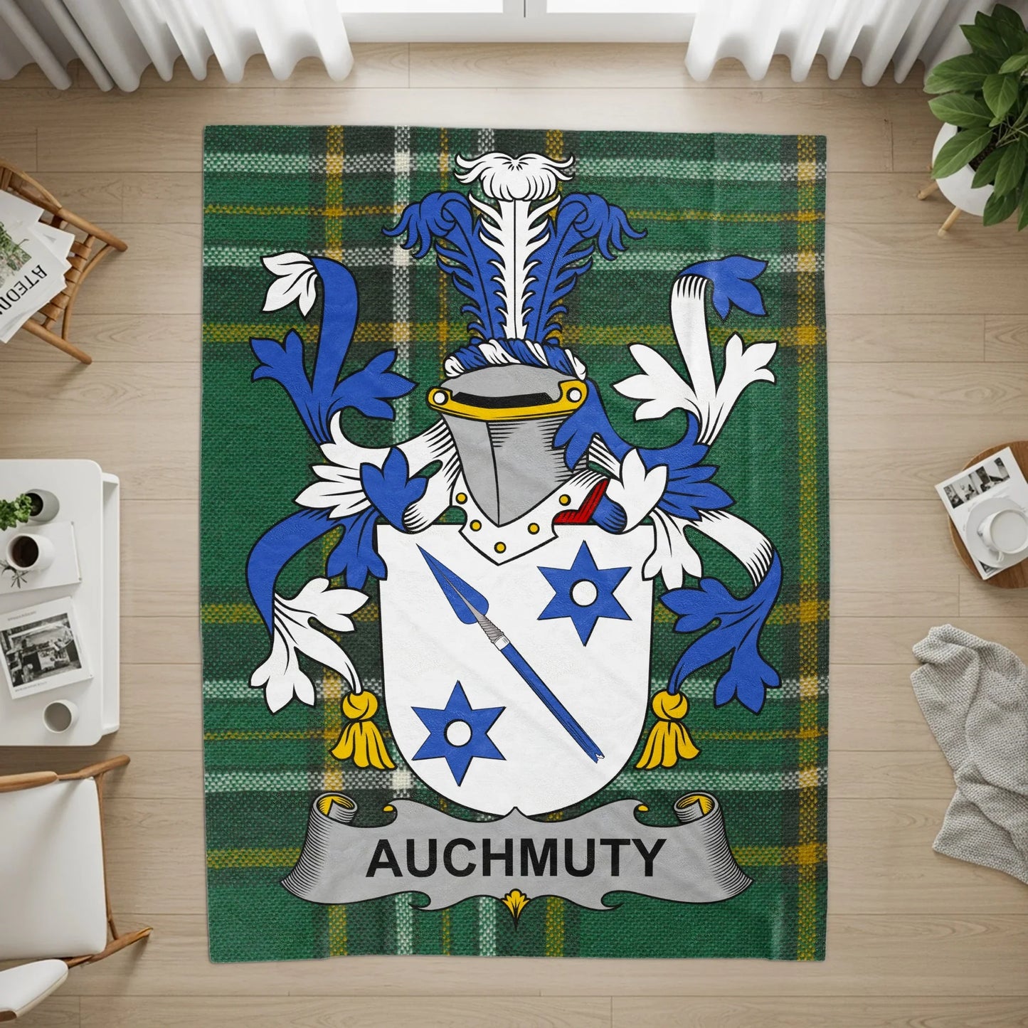 Personalized Family Coat of Arms Clan Tartan Rug product