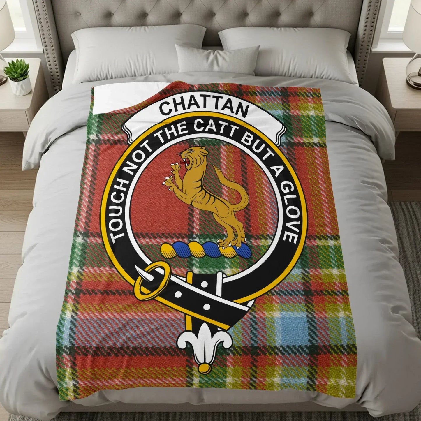 Scottish Clan Crest Blanket Touch Not The Cat Product