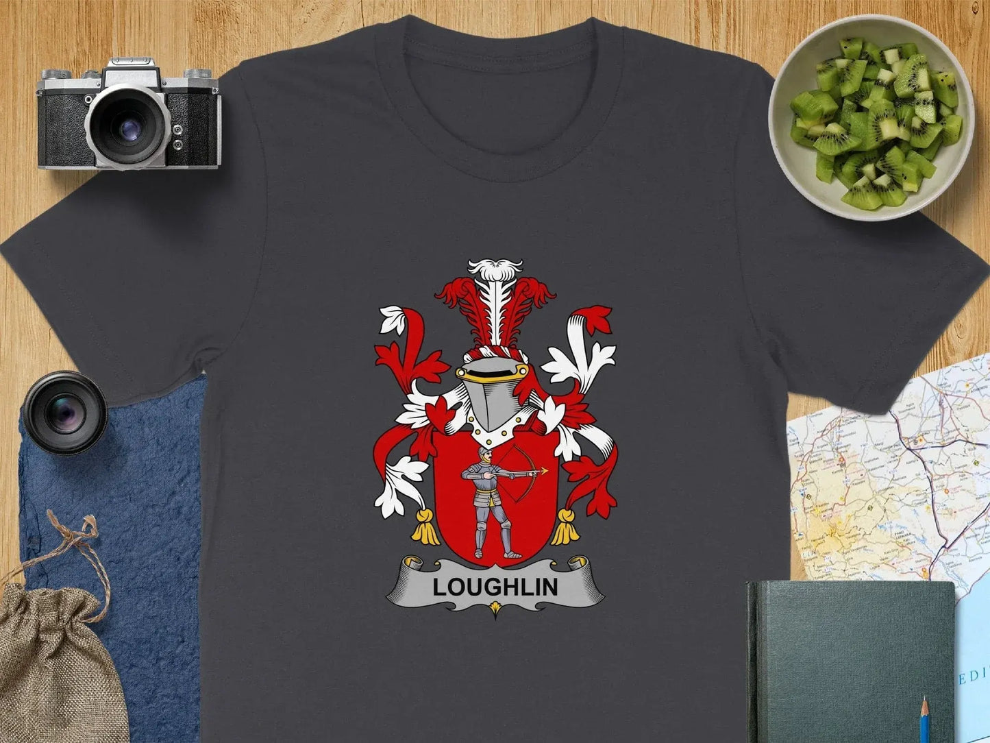 Loughlin Family Crest Detailed Print T-Shirt product type