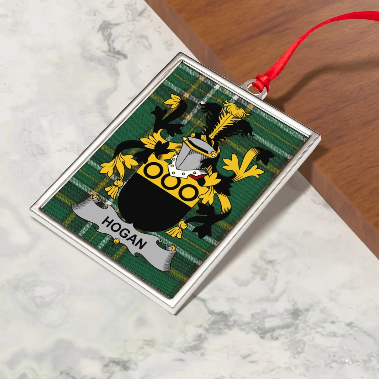 Custom Hogan Tartan Family Crest Ornament product