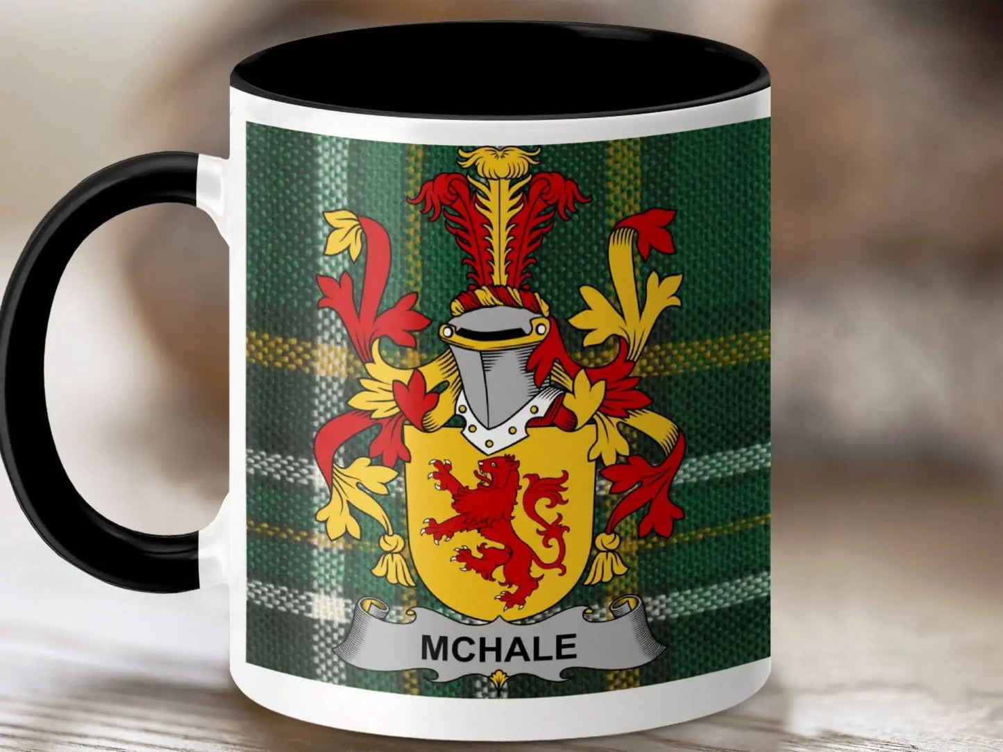 McHale Surname Family Crest Irish Tartan Mug - Celtic Ancestry Gifts