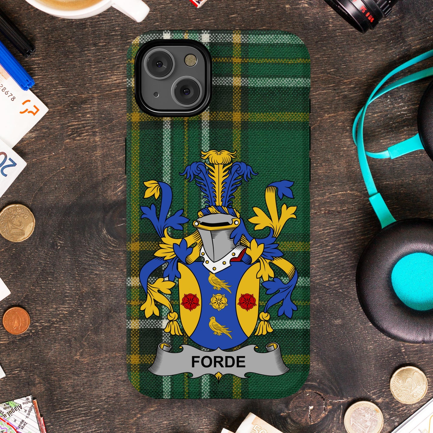 Family Crest Design with FORDE Text Phone Case product