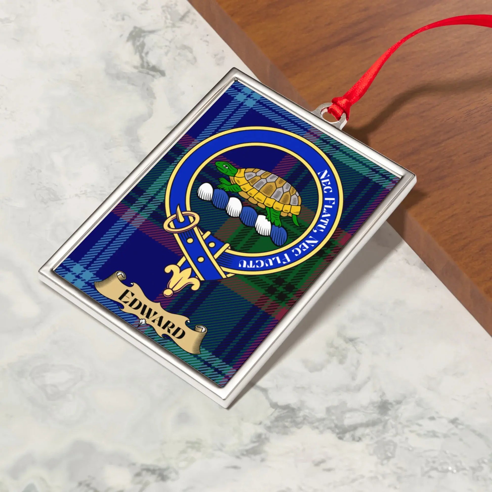 Personalized Plaid Design Rectangular Ornament product