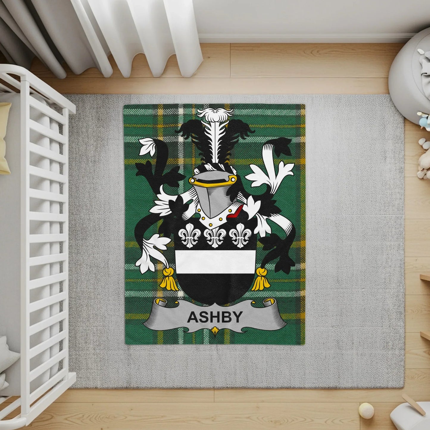 Ashby Family Crest with Fleur-de-lis Rug product