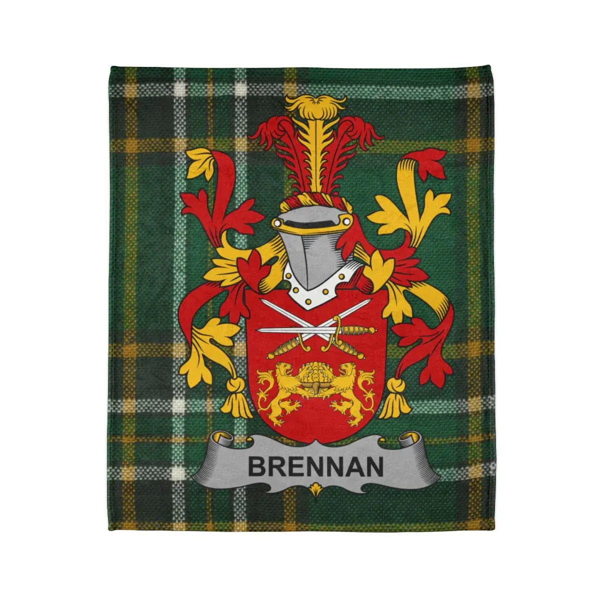Brennan Family Crest Coat of Arms Tartan Blanket product