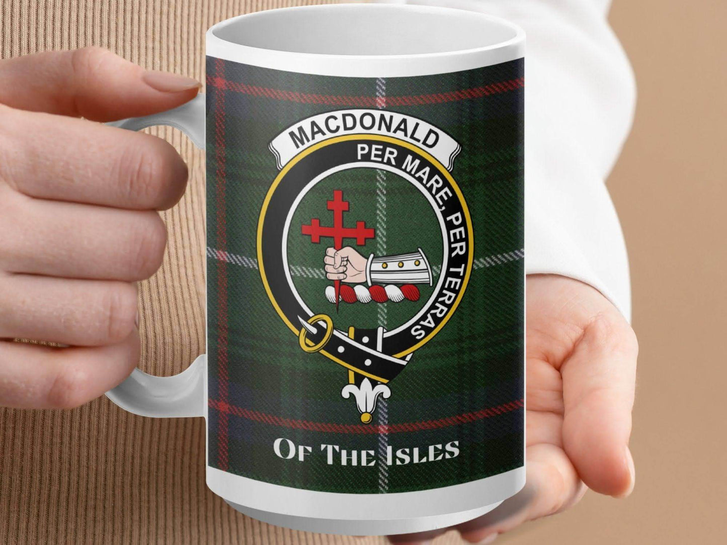 Clan Macdonald Tartan Mug with Family Crest design product