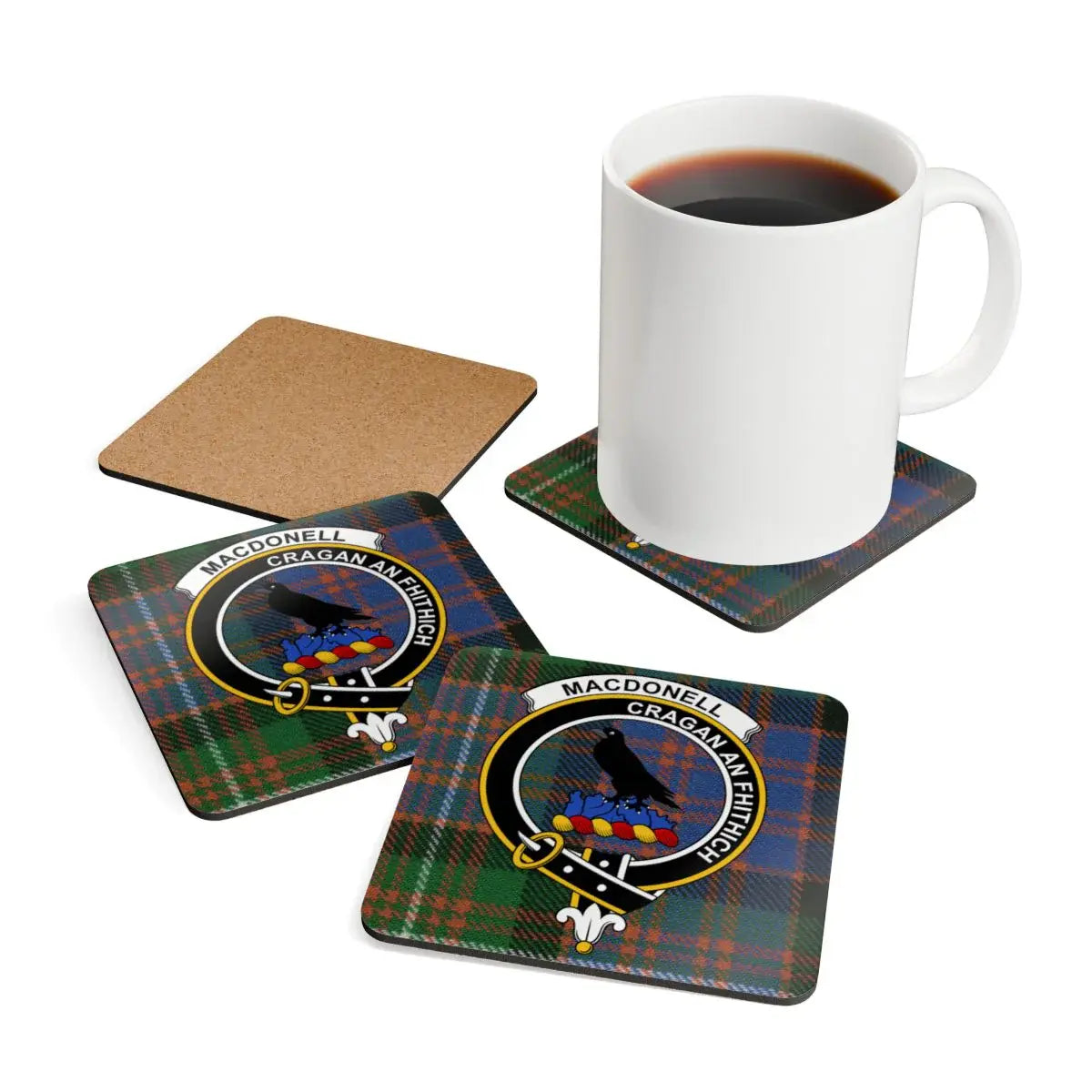 MacDonell Clan Tartan Pattern Drink Coasters product type