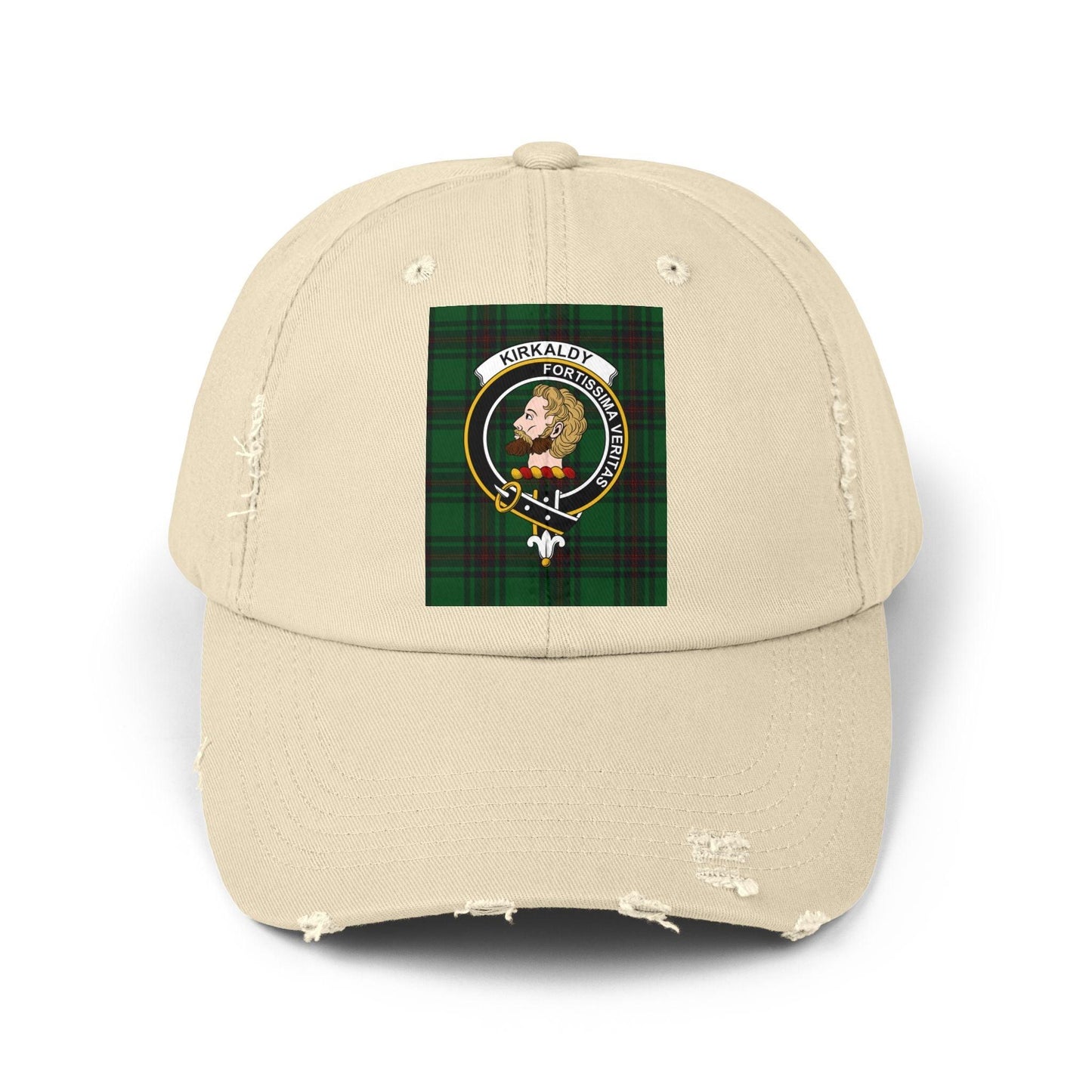 Kirkaldy Clan Crest Scottish Distressed Baseball Cap - Celtic Ancestry Gifts