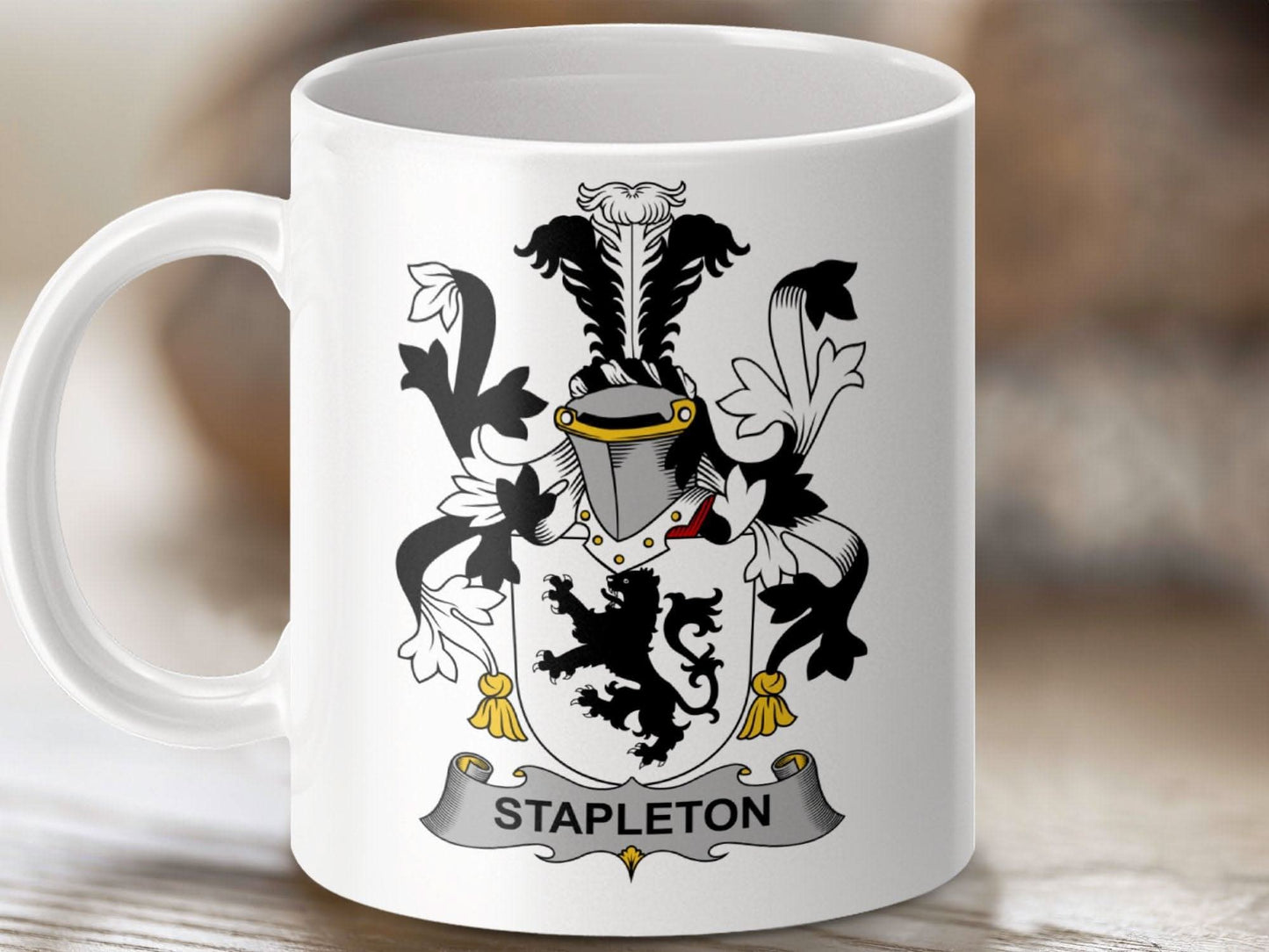 Stapleton Family Heritage Crest Emblem Mug - Celtic Ancestry Gifts