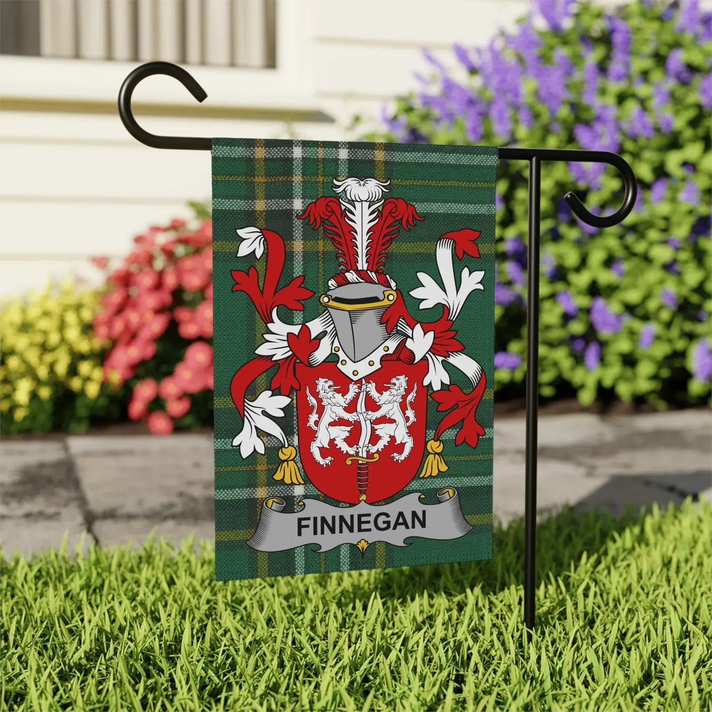 Finnegan Family Crest Personalized Garden Flag product
