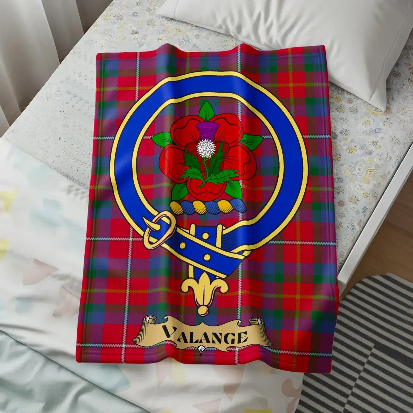 Scottish Clan Crest Tartan Blanket Product