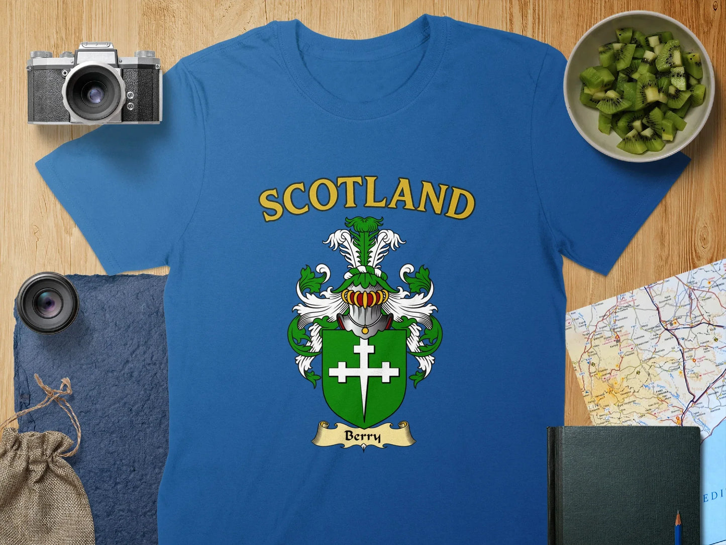 Scotland Crest Berry Graphic Blue T-shirt product