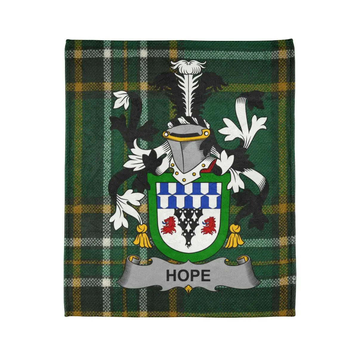 Hope Family Crest Green Plaid Blanket product