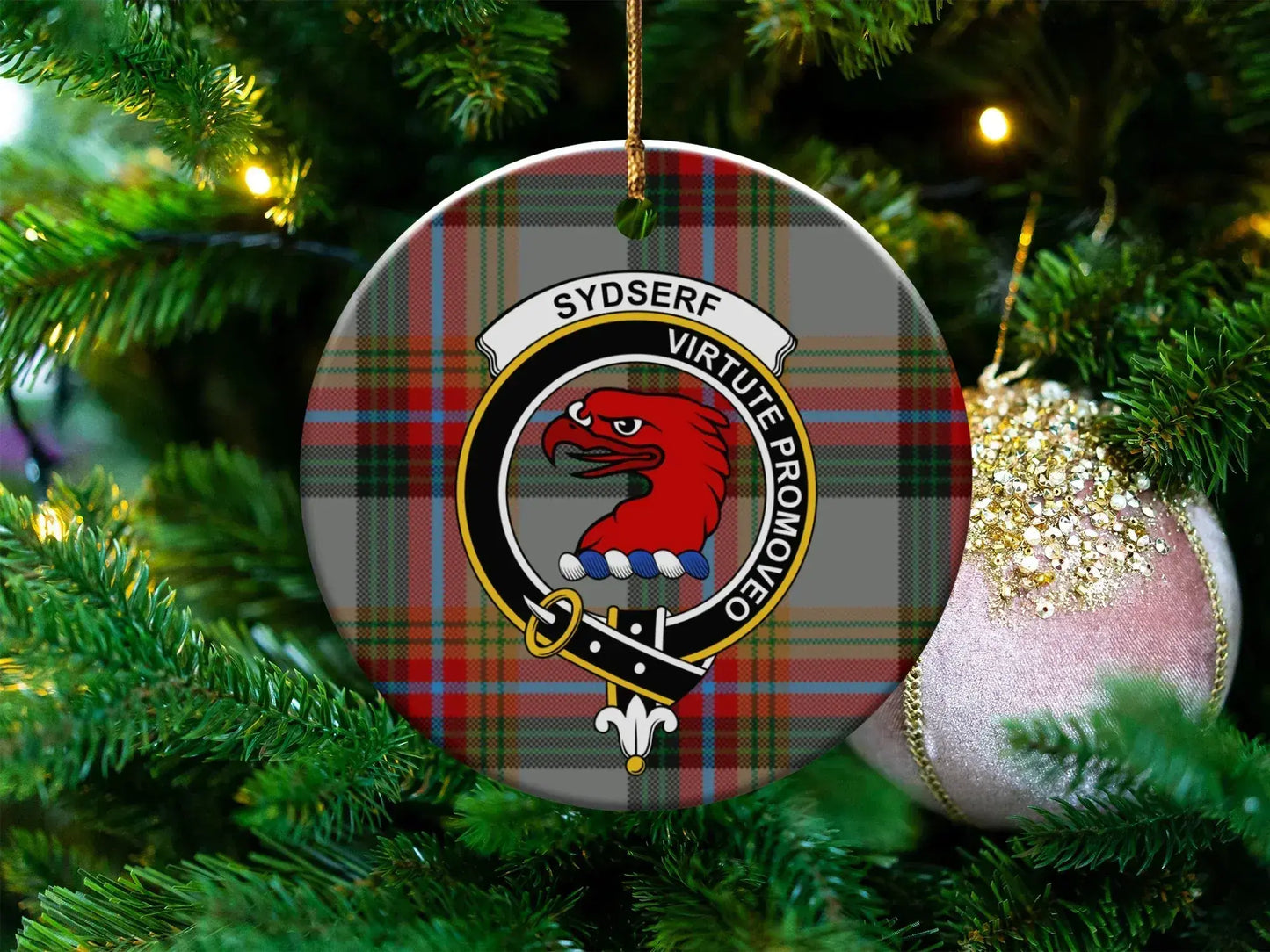 Tartan Clan Crest Design Christmas Tree Ornament product