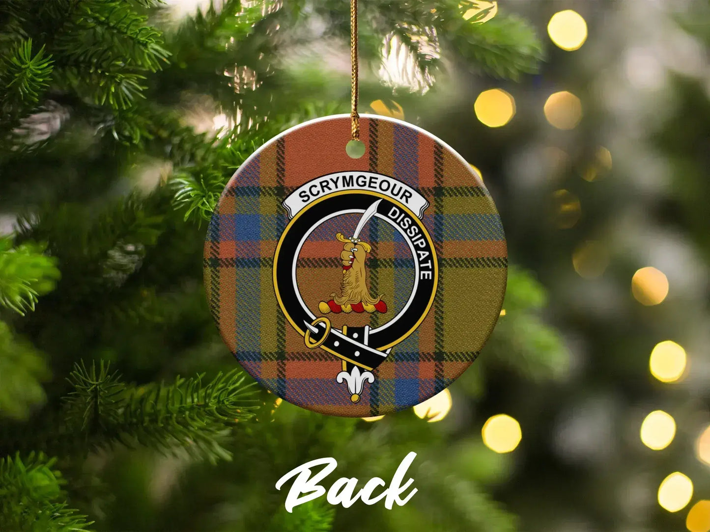 Custom Family Crest Tartan Christmas Ornament product