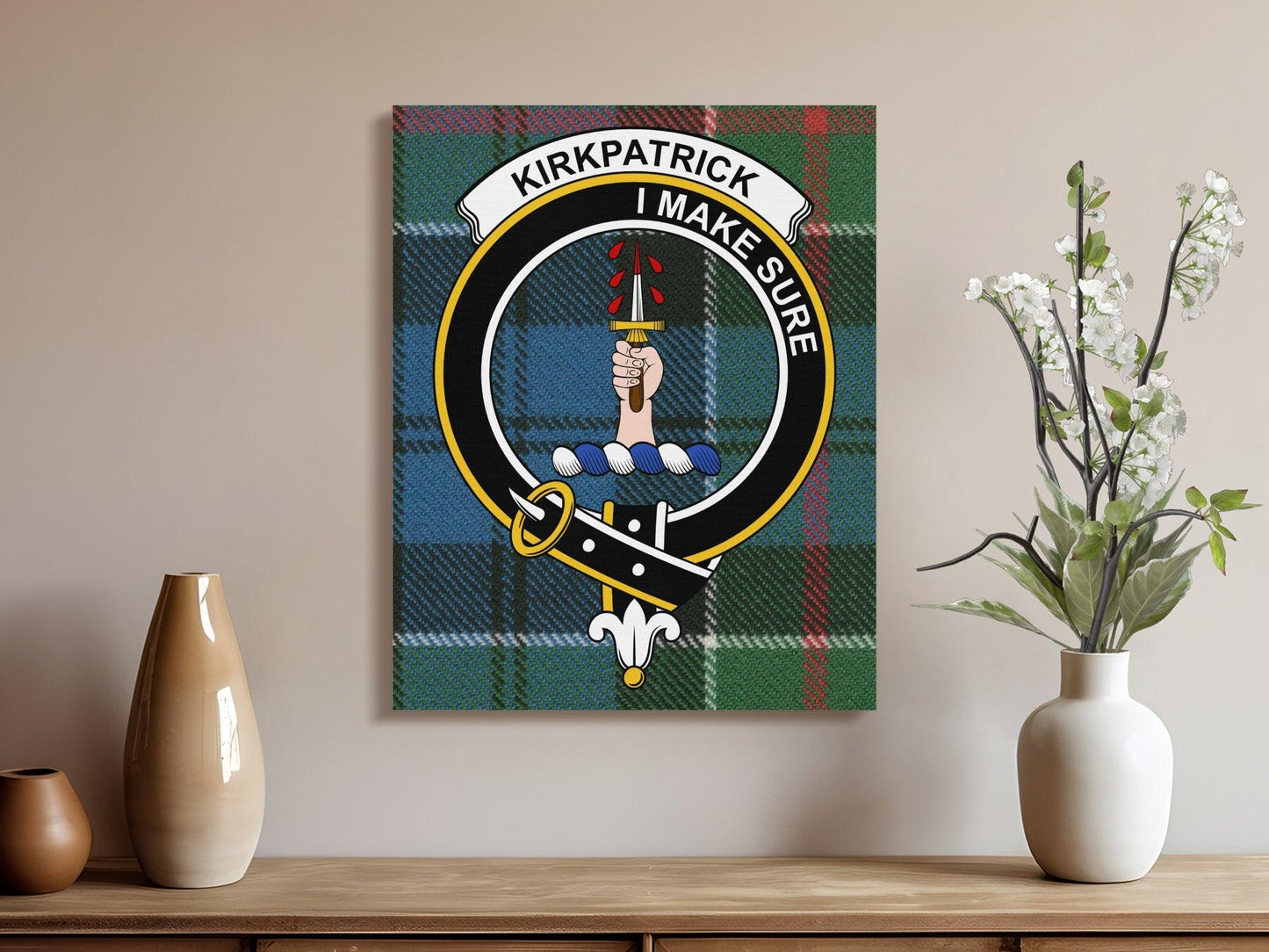 Kirkpatrick I Make Sure Tartan Crest Canvas product