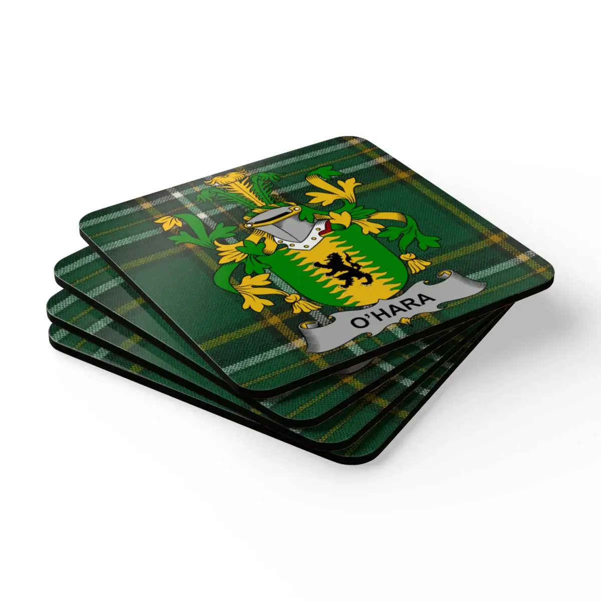 O'Hara Family Crest Green Plaid Coasters Home Decor product type