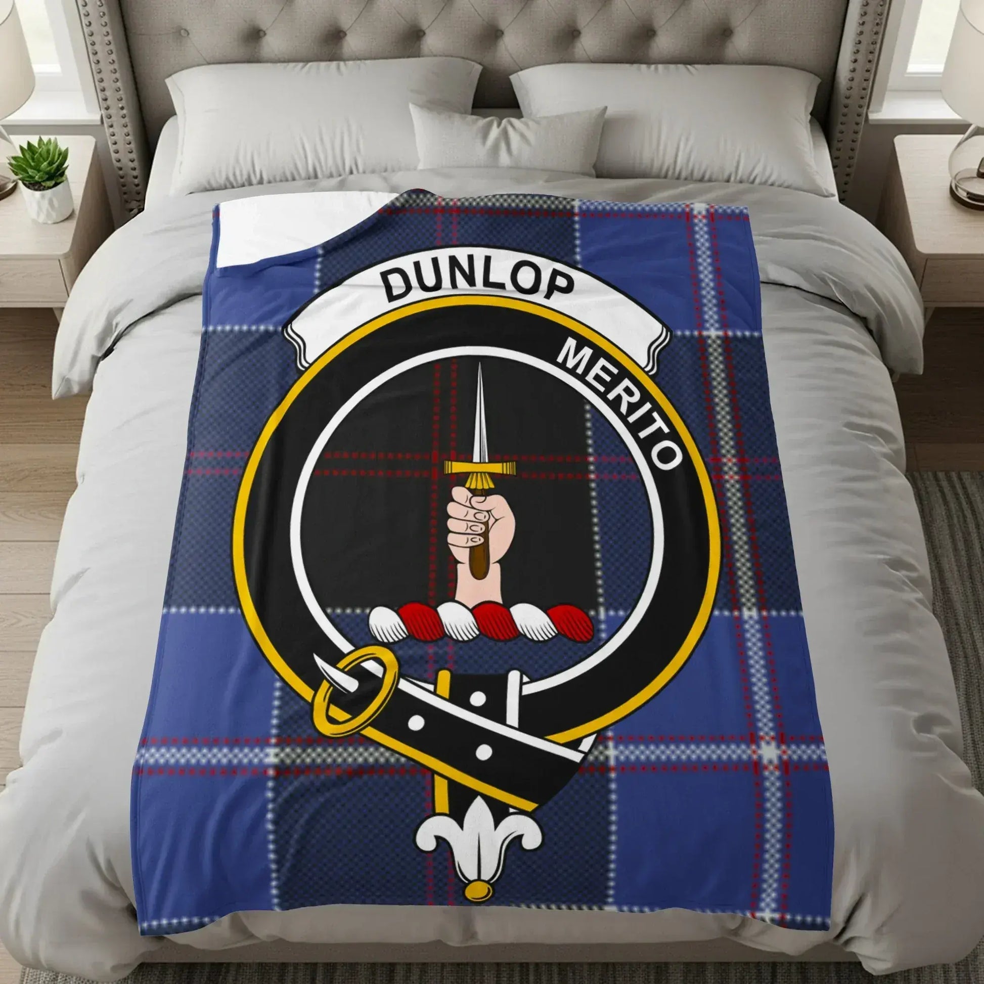 Dunlop Merito Plaid Blanket with Family Crest product type