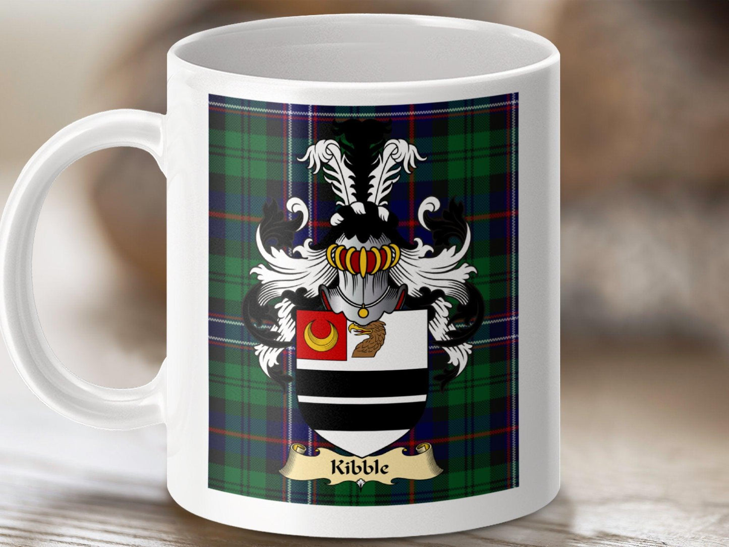 Kibble Clan Surname Coat Of Arms Scottish Heritage Mug - Celtic Ancestry Gifts