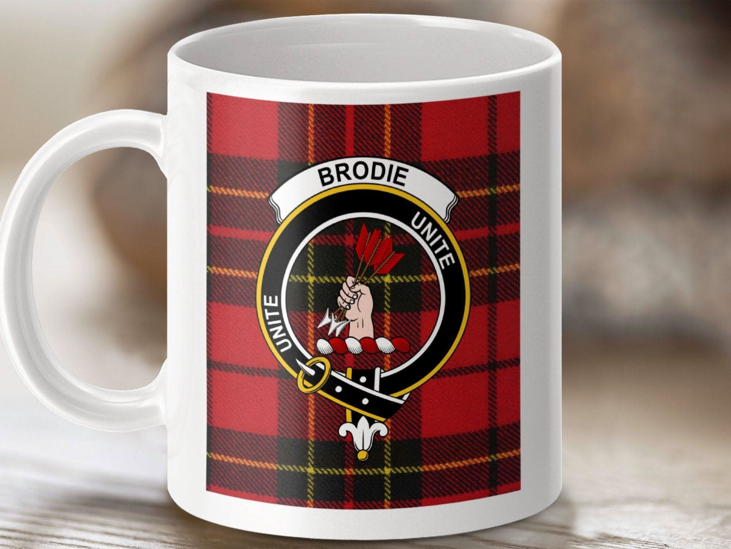 Brodie Unite Red Tartan Pattern Ceramic Mug product
