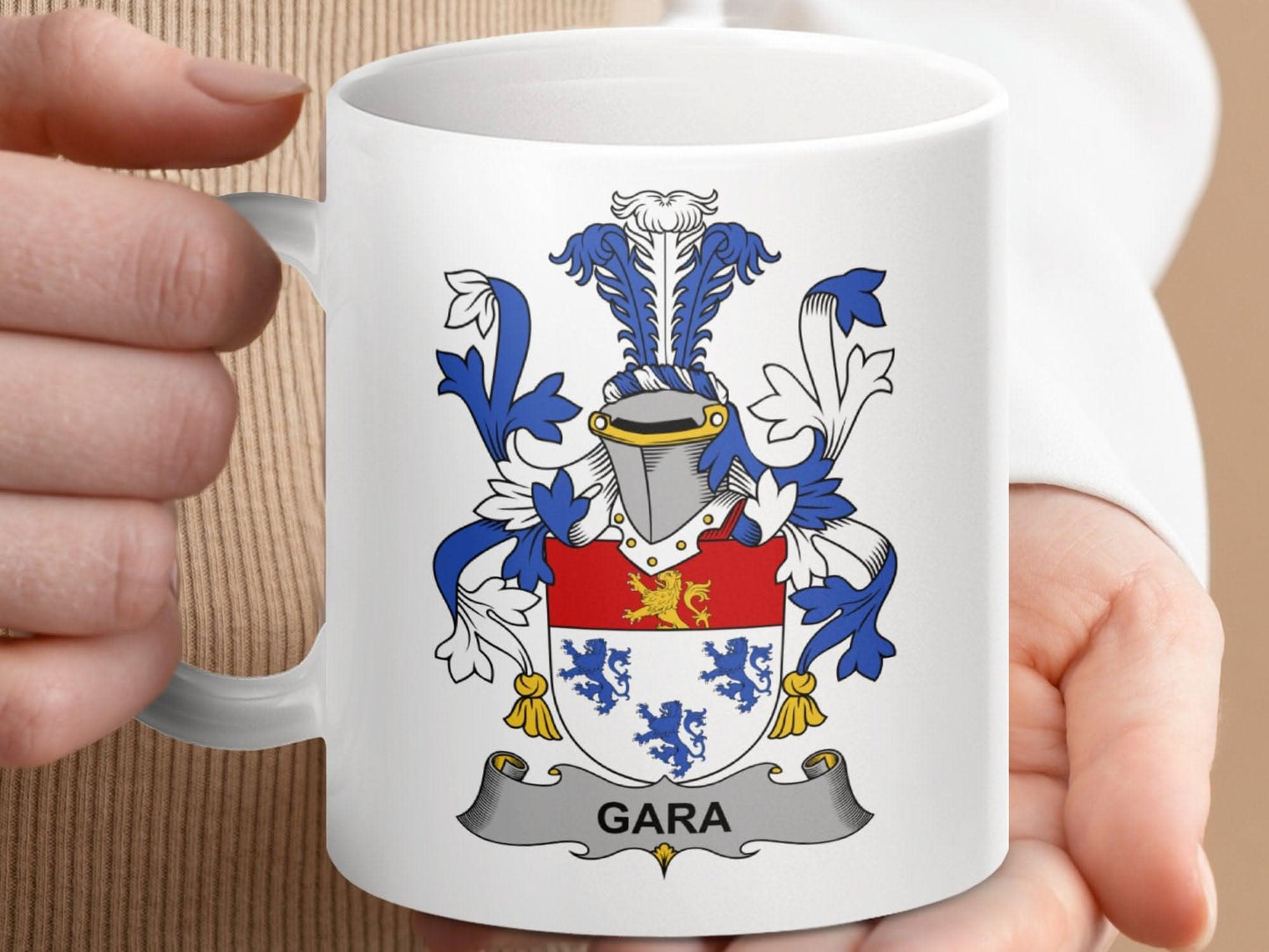 Gara Surname Irish Family Crest Mug - Celtic Ancestry Gifts