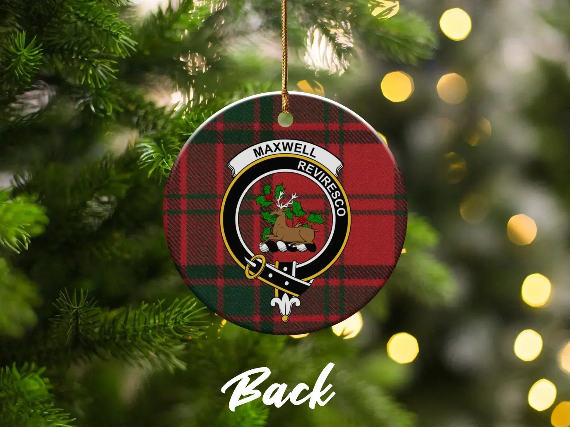 Maxwell Reviresco Plaid Christmas Ornament product type